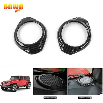 

BAWA Car A pillar Speaker Decoration Cover Ring ABS Stickers for Jeep Wrangler Rubicon JK 2015 2016 2017 Car Styling