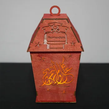 

2020 new Middle East Arab hanging lanterns Ramadan pattern wooden luminous night lights decorative handicraft lanterns