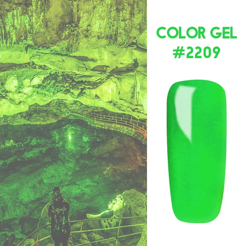 Гель-лак Docaty зеленого и желтого цветов, впитывающий УФ-гель для ногтей, неоновый светящийся матовый Гель-лак для ногтей, 5 мл, флуоресцентный - Цвет: 2209