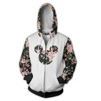 

Anime Minnie Mouse Hoodies SweatshSweatshirts Cosplay Men women Costumes 3D printed zippered fashion Minnie Mouse hooded jacket