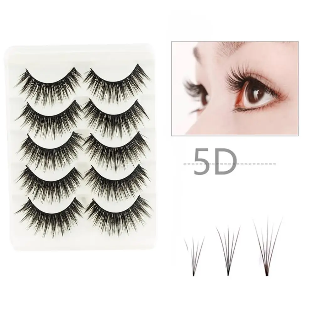 5 пар Накладные ресницы ручной работы толстые длинные натуральные для