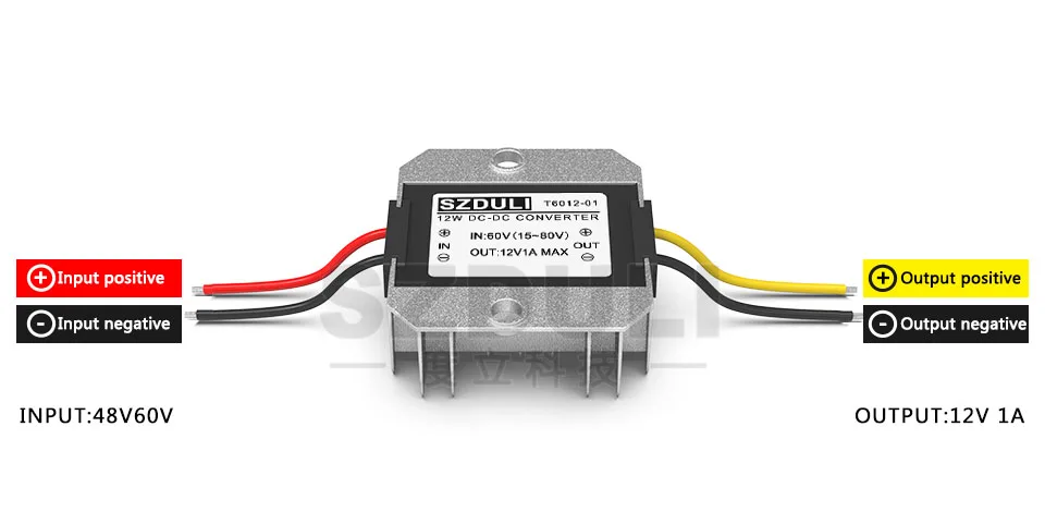Конвертер с понижающий модуль 60 V-12 V 1A DC редуктор 15~ 80 V-12 V 1A Водонепроницаемый Питание