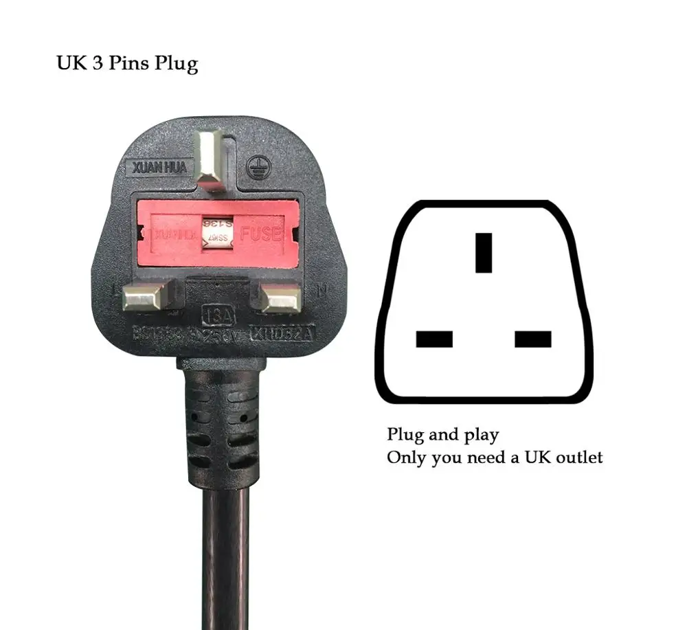  YKS-ESNES EVSE Portable EV Charger IEC62196 13A UK 3 Pins Plug 5M Type2