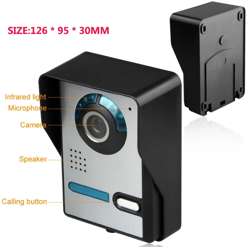 Video Door Intercom Entry System Kit Wired Video Doorbell Phone Rainproof Call Panel IR Camera for Home Villa Building Apartment