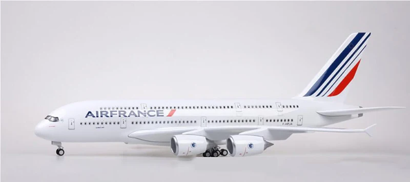 50,5 см сплав самолет 1/160 масштаб Airbus A380 модель самолета Франция авиакомпания W свет и колесо литье под давлением пластиковые игрушечные самолеты коллекция - Цвет: without  light