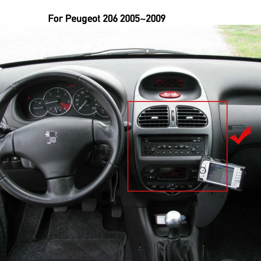 For Peugeot 206 2005~2009 2 din Android Car Navigation GPS Audio Video Radio HD Touch Screen Stereo Multimedia Player 