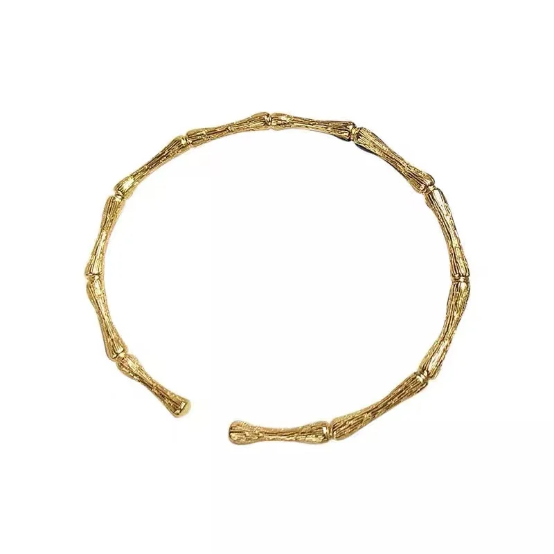 Adjustable Cuff Bracelets European and American Design Bamboo Bone Shape Womans Simple bangle bracelet For Korean Fashion Jewelry Girls