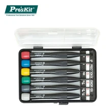 Proskit 6 Набор прецизионных отверток хром-ванадиевая сталь шлицевая отвертка рhillips набор для ремонта часов цветная головка набор инструментов