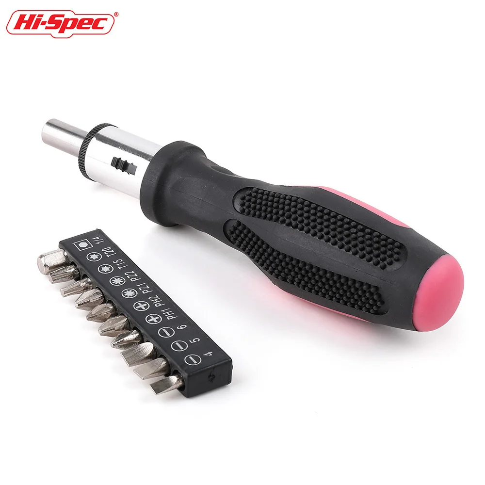 Hi-Spec, 11 шт., розовая трещотка, отвертка, Набор бит, шлицевая Phillips Torx cr-v, стальная трещотка, отвертка, набор инструментов розового цвета