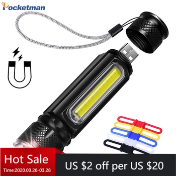 

[BEST DEAL]8000LM Multifunctional LED Flashlight USB Rechargeable Battery Powerful T6 Torch Side COB