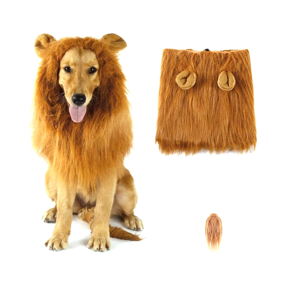 Dog Lion Mane Realistic Fancy Lion Hair Dog Wigs For Holiday Photo Shoots  Party - Dog Accessories - AliExpress