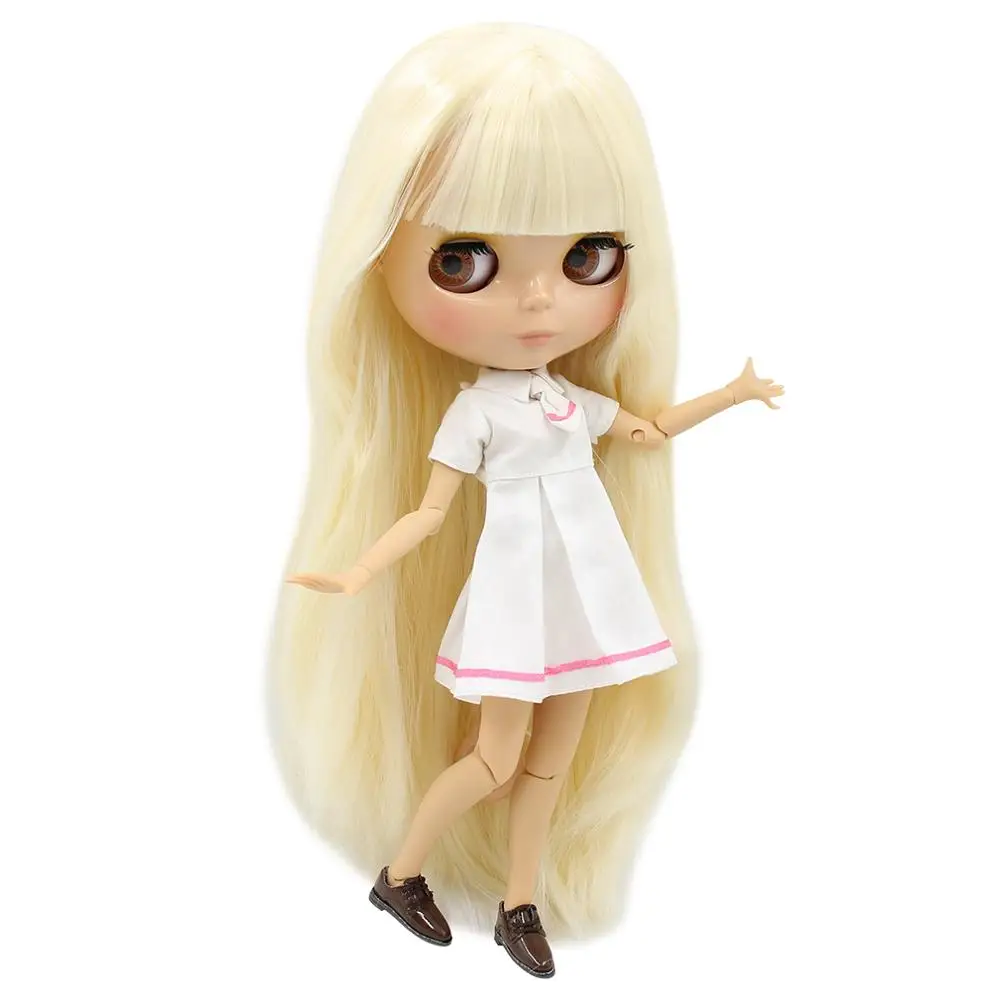 Ледяной DBS Blyth кукла 1/6 BJD загар кожа сустав тела длинные прямые светлые волосы