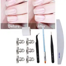 Маникюр самоклеящаяся шелковая обертка для ногтей лента для наращивания ногтей зажим для УФ-геля ручка-Пинцет Набор инструментов для маникюра Набор для акриловых ногтей s