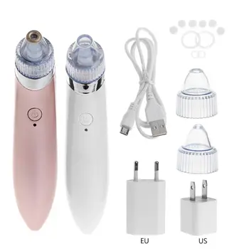 

Electric Facial Pore Cleanser Skin Cleaner Dirt Vacuum Acne Pimple Spot (4 Head ,Color: White,Pink)XUF