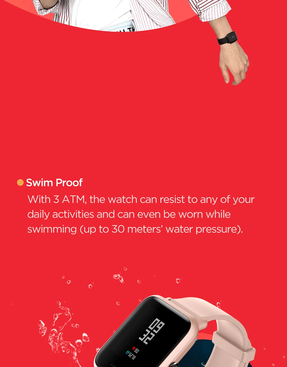 Английская версия Huami Смарт-часы Amazfit Bip Lite 45 дней Срок службы батареи 3ATM сердечный ритм Amazfit Bip Lite Часы Android iOS