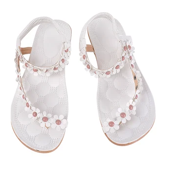 

Bohemian Beach Women Sandals Summer Style Peep Toe Flower Shoes Flat Shoes Woman Flip Flops