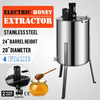 

Electric 4 Frame Stainless Steel Honey Extractor Beekeeping Equipment Drum Professional
