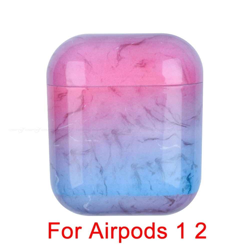 04 Чехол для наушников CASPTM с мраморным узором для Airpods 1 2 Pro, Жесткий Чехол для ПК, чехол для зарядки, корпус для AirPods 1 2 3, защитный чехол - Цвет: 04