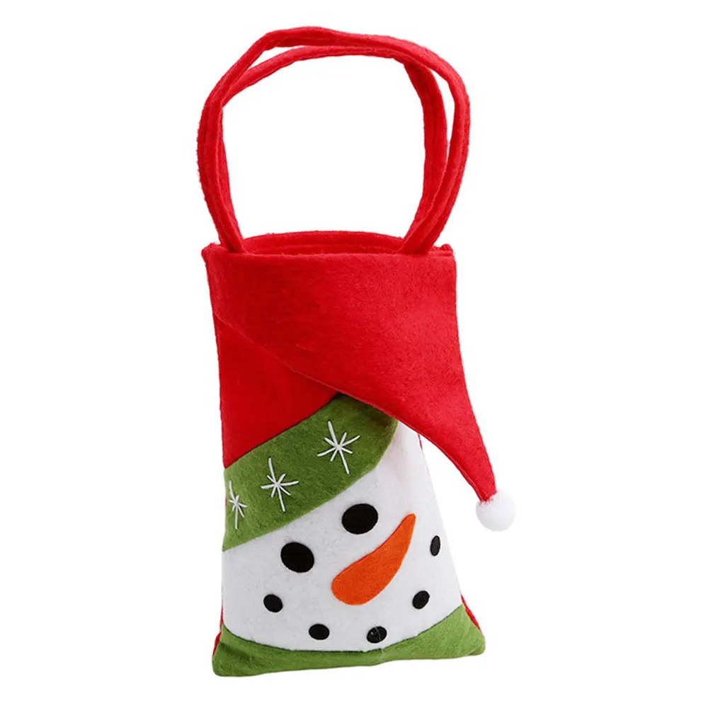 Snowman Christmas Apple Fruit Candy Gift Bag Pouch Wrapping Kids Party Portable - Цвет: Snowman