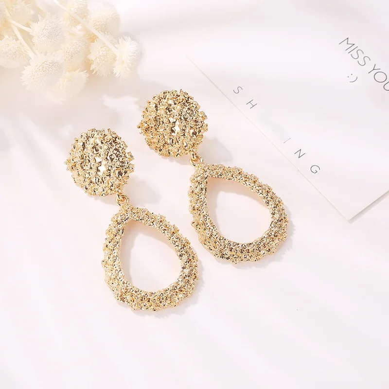 Clip on Earrings for Women Gold Silver Color Geometric Big Earrings Metal Statement Vintage Ear Clips Jewelry ear clip earrings clip earrings