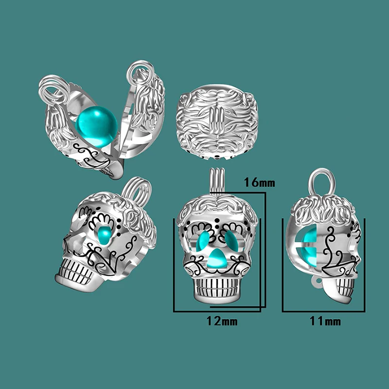 2018 AliExpress Аутентичные 925 Череп из серебра светящийся кулон цепи ожерелье diy ювелирных изделий решений для женщин Подарки