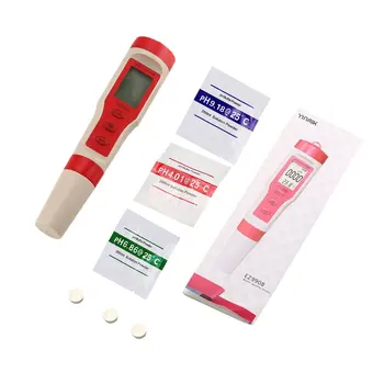 

4 in 1 Digital Water Quality Analyzer pH Monitor TDS EC Temperature Meter LCD for Aquarium Acidometer Thermometer Measuremen