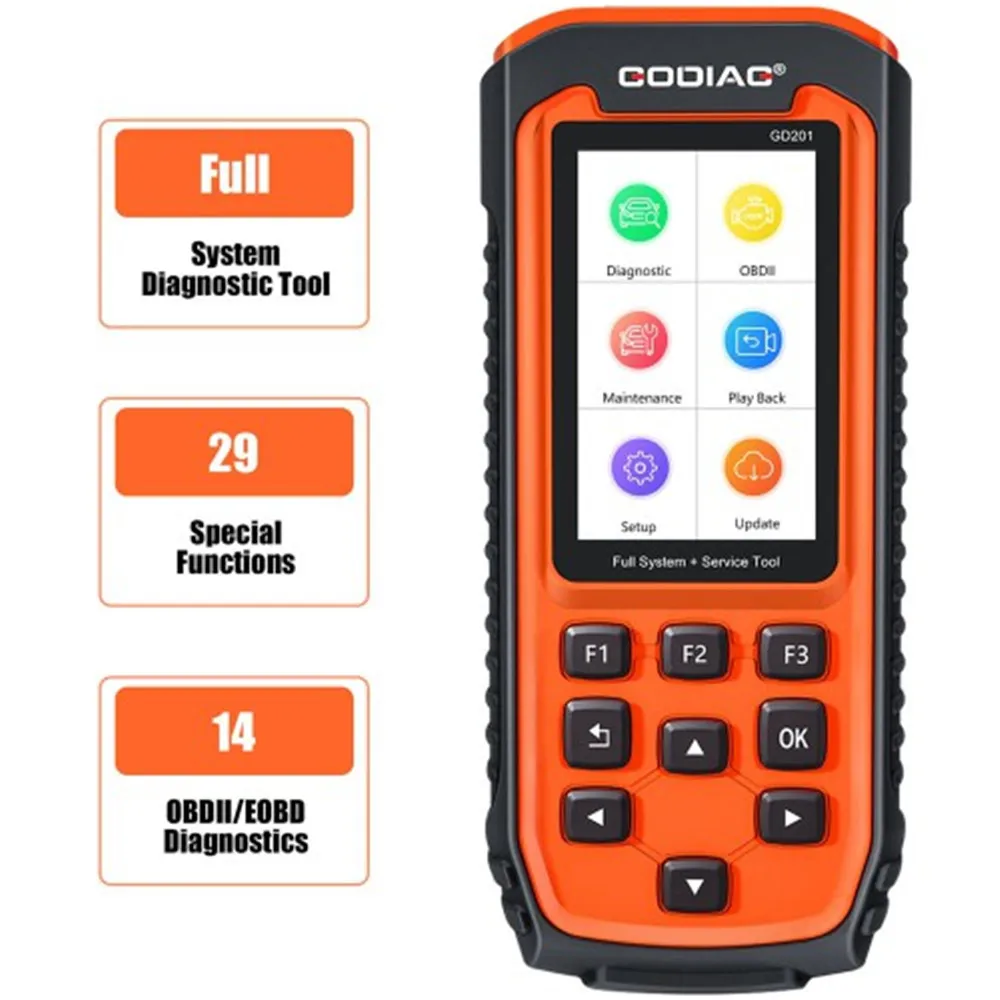 

GODIAG GD201 Professional OBD2 All-Makes Full System Diagnostic Tool with 29 Special Functions