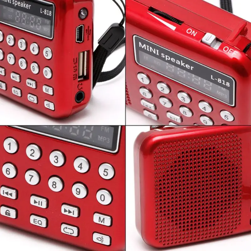 Мини ЖК цифровой аудио FM радио USB Micro SD TF карта динамик MP3 музыкальный