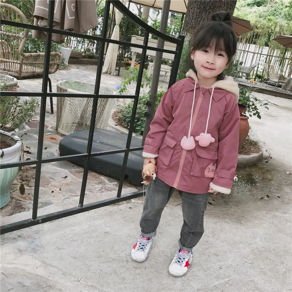 Tonytaobaby/новая зимняя одежда для девочек; детская одежда; удобная и бархатная подкладка; два комплекта; пальто