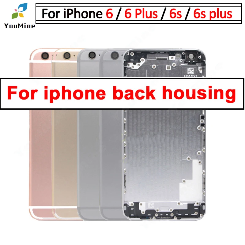 Корпус металлическая задняя крышка для iPhone 6 6 plus 6s 6s plus корпус батареи+ боковые кнопки части
