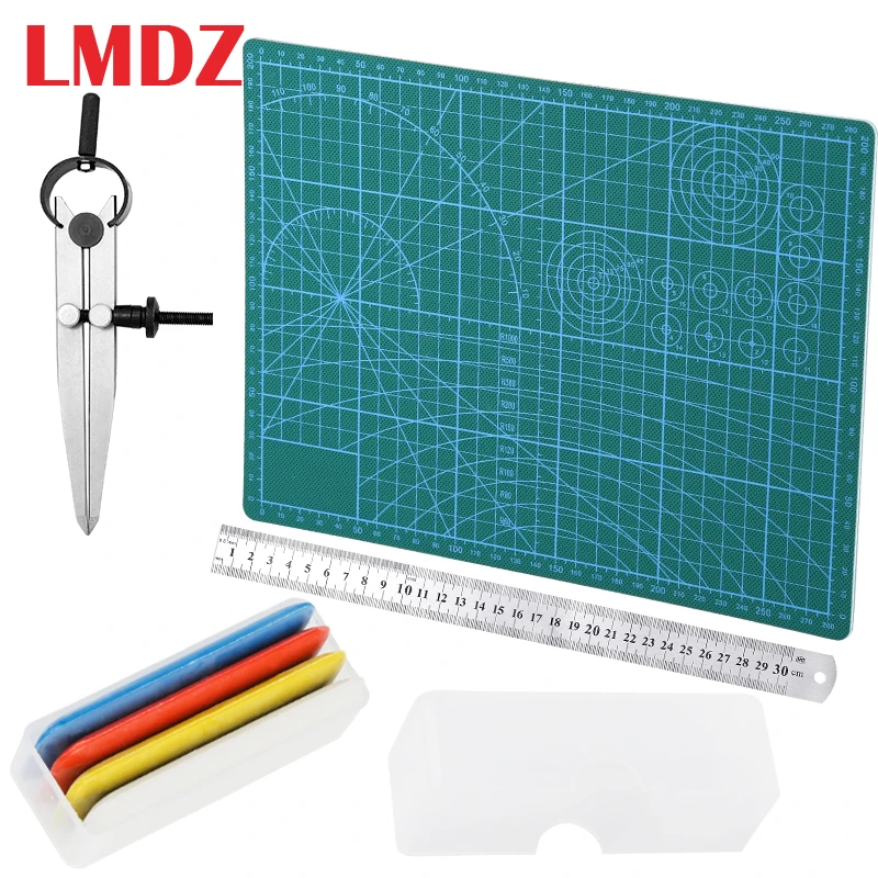

LMDZ 7Pcs Professional Leather Hand Carving Tools Set Self-Healing PVC Cutting Mat Punch Carving Working Handmade Craft Supplies
