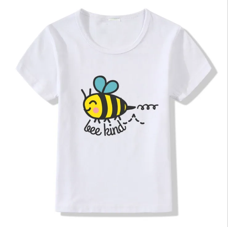 Honeybee/футболка с принтом Забавный дизайн, футболка с короткими рукавами Топы для мальчиков и девочек, футболка для детей, CT-2029