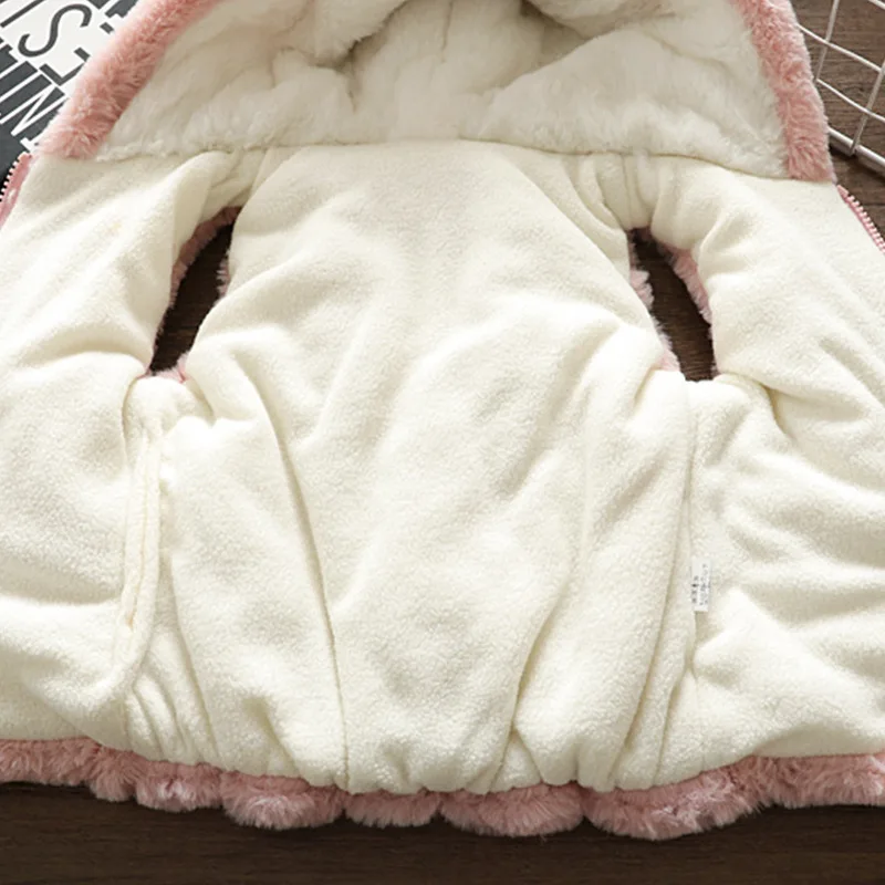 Thicken Fluffy Vest Girls Cute Rabbit Ear Kids Waistcoat Children Top Clothes Sleeveless Vest Soft Waistcoat Baby Girl Outerwear