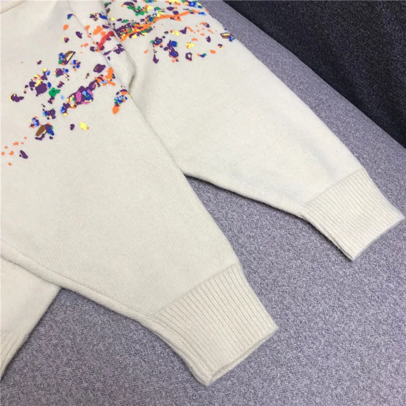 Pull Femme Зима Осень Большой вязаный свитер для женщин вышивка принт плотные пуловеры Джемпер Джерси mujer