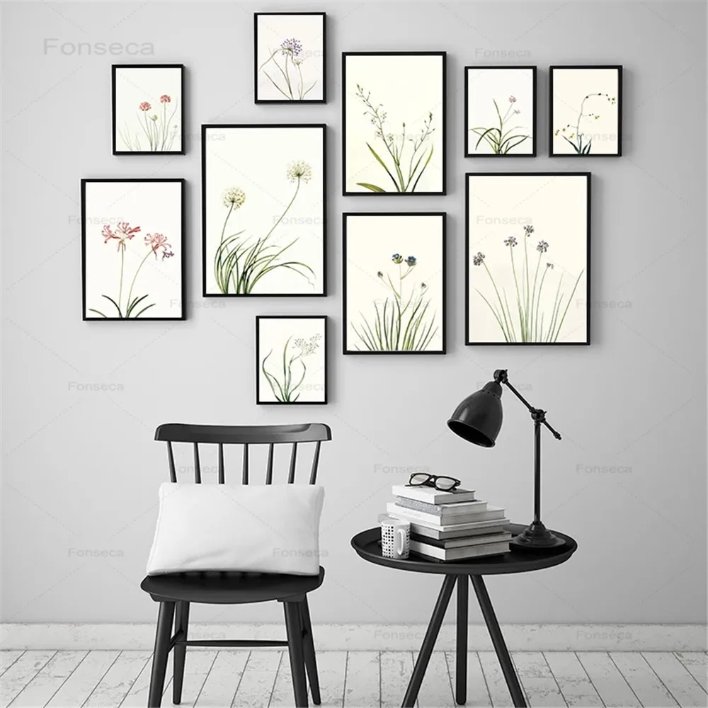 

Green Plant Flower Canvas Painting Fresh Nordic Posters and Prints Minimalist Wall Art Pictures for Living Room Home Decoration