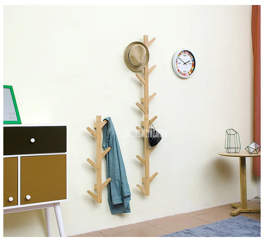 JP150420 Creative Clothes Bags Tree Solid Wood Wall Mounted Coat Rack Living Room Bedroom Decoration Hanger Wall Tree Hat Rack