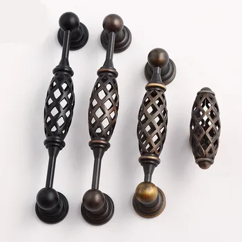 Bird Cage Handle European Retro Cabinet Knobs and Handles for Furniture Door Drawer Wardrobe Cabinet Antique Bookcase kitchen