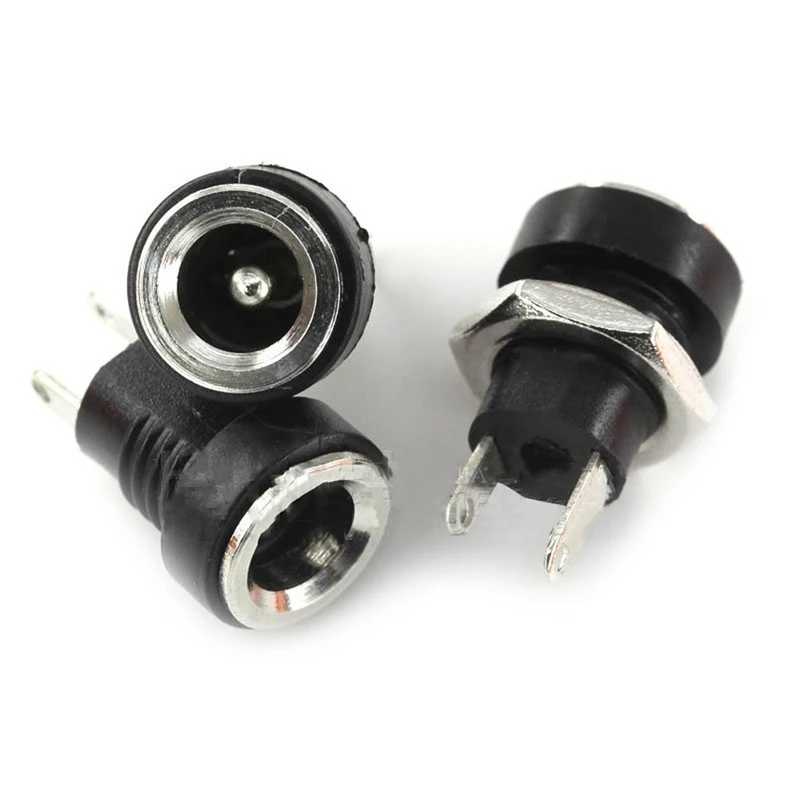 

5Pcs 3A 12v For DC Power Supply Jack Socket Female Panel Mount Connector 5.5mm 2.1mm Plug Adapter 2 Terminal Types 5.5*2.1