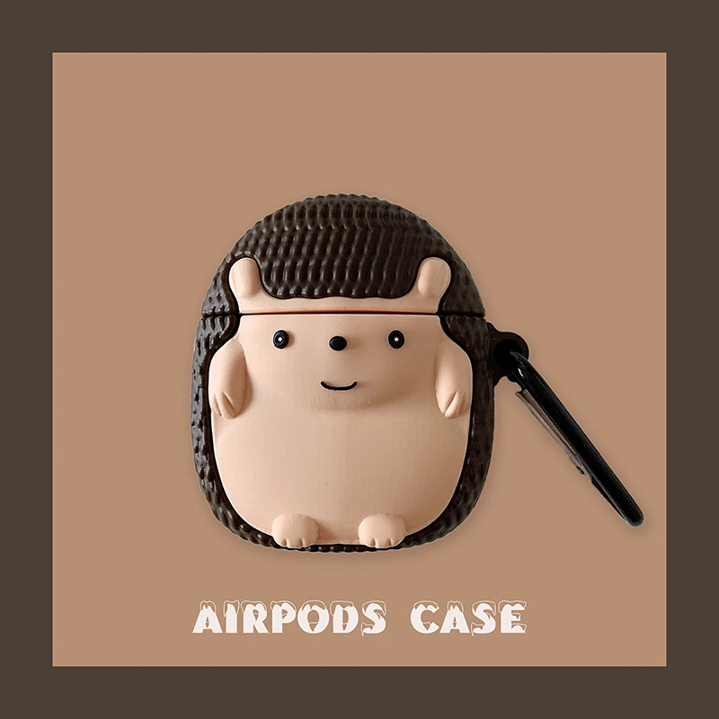 Милый держатель для наушников Ежик для Apple Airpods защитный чехол Мягкий силикон для Airpods bluetooth гарнитура зарядка сумки