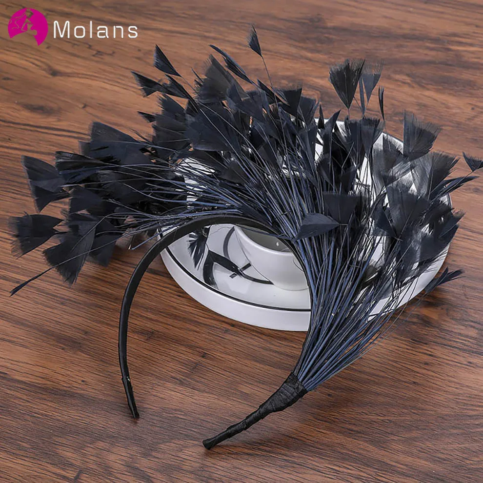 

Molans Halloween Feather Headband Women Festival Hairband Feather Hair Hoop Bands Party Headdress Bride Female Hair Accessories
