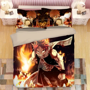 

FAIRY TAIL Bedding Set Cartoon anime Duvet Covers Pillowcases Children Anime Comforter Bedding Sets bed linen bedclothes bed set