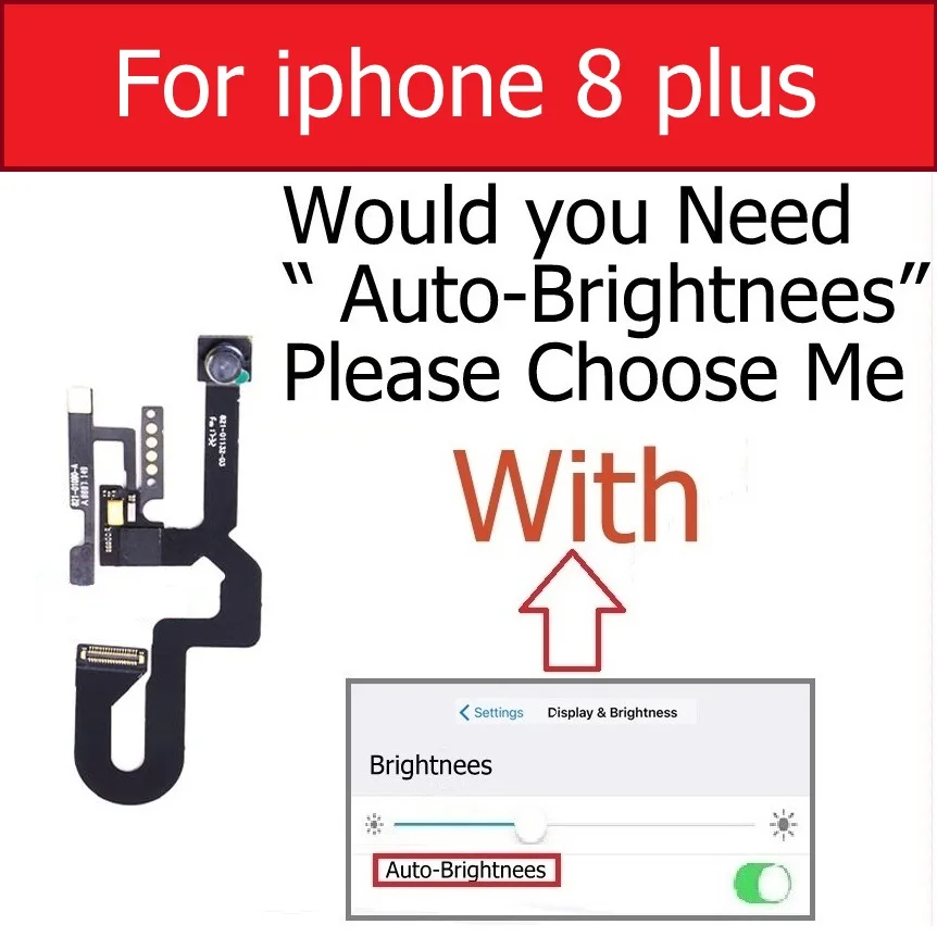 Фронтальная камера с гибким креплением кабель для iPhone 8 Plus 8G 8 Plus Фронтальная маленькая камера свет Promixity сенсор гибкий ленточный запасные части - Цвет: i8p LightSensor