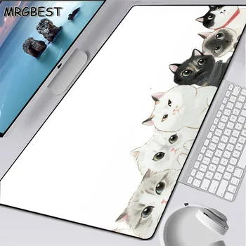 

MRGBEST 900X400x3cm Xxl Large Gaming Mouse Pad with Cute Cat Mousepad Lockedge Keyboard Desktop Mat CS GO LOL Dota