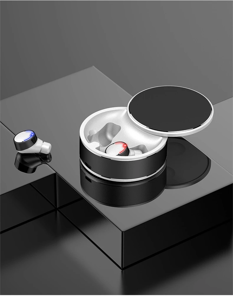 Мини TWS Bluetooth 5,0 Наушники Беспроводные спортивные наушники шумоподавление стерео гарнитура сплав вращающийся зарядный ящик