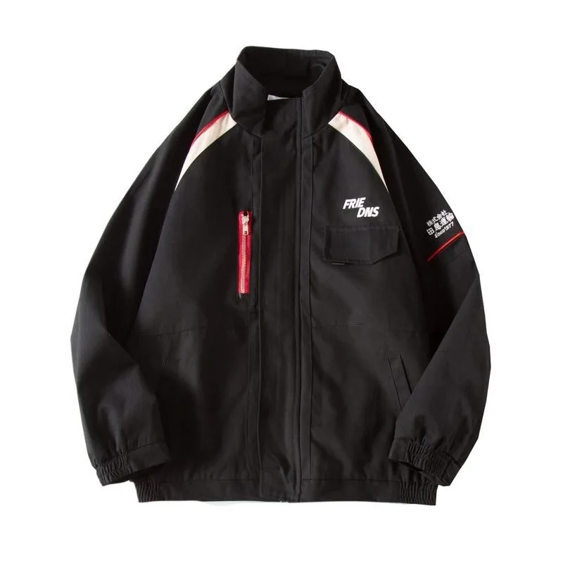 

2020 Autumn Clothing Loose Coat Ins Original Trend Stand Lead bomber Jacket Student Baseball Serve Thin windbreaker Black