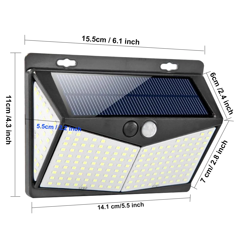 136/208 светодиодный светильник с датчиком движения на солнечной батарее уличный светодиодный светильник на солнечной батарее 3 режима IP65 водонепроницаемый настенный светильник для сада