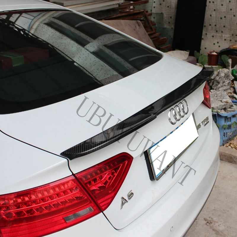 

For Audi A5 2door 2009 2010 2011 2012 2013 2014 Carbon Fiber V Style Exterior Rear Trunk Spoiler Car Tail Boot Wing Decoration