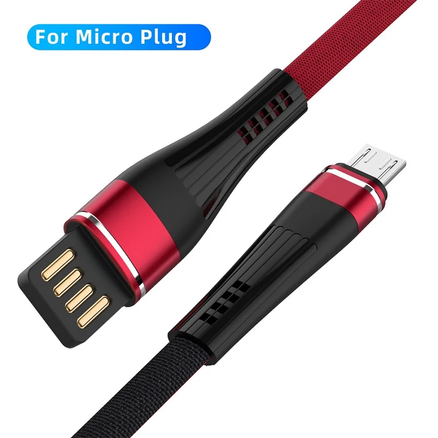 Micro usb type C кабель для быстрой зарядки для samsung Galaxy S10 S9 Usb c Supercharging шнур для huawei P20 P30 lite USB-C type c Cabo - Цвет: Red For Micro