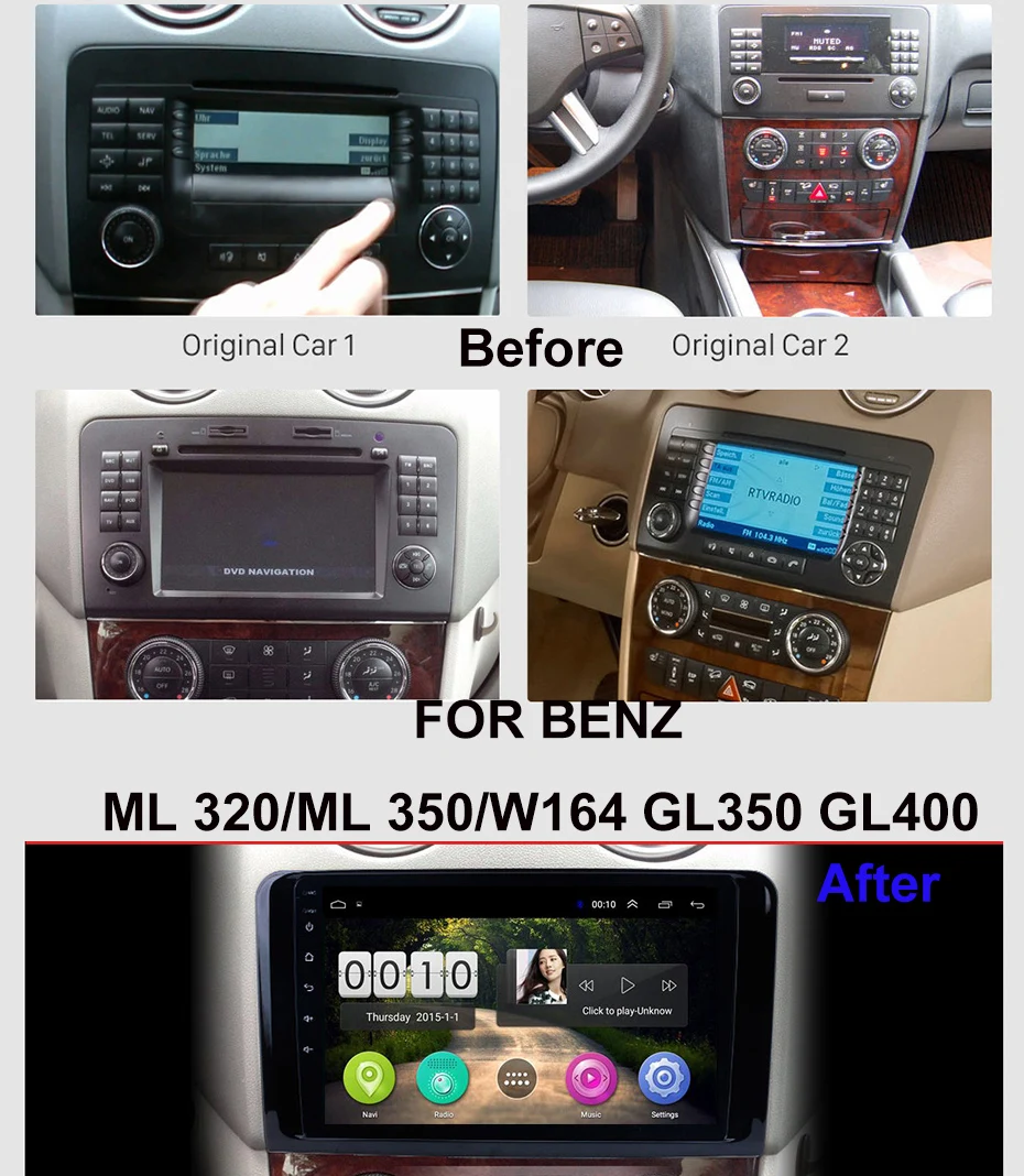 9 дюймов Android автомобильное головное устройство для Mercedes Benz ML GL Class W164 ML300 ML430 Авторадио gps стерео Navi
