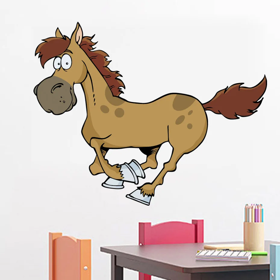 Funny Pig kangaroo Cat Horse Wall Stickers Art Creative Animals Decals for Kids Nursery Room Bedroom Door Home Mural Decoration (3)